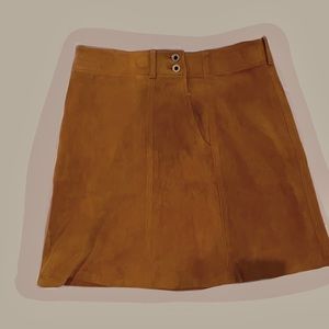 Brown suede skirt